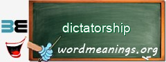 WordMeaning blackboard for dictatorship